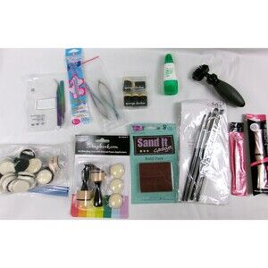 Scrapbook Crafts Art Supplies Tools Lot Brushes Glue Tweezers Blender Dauber
